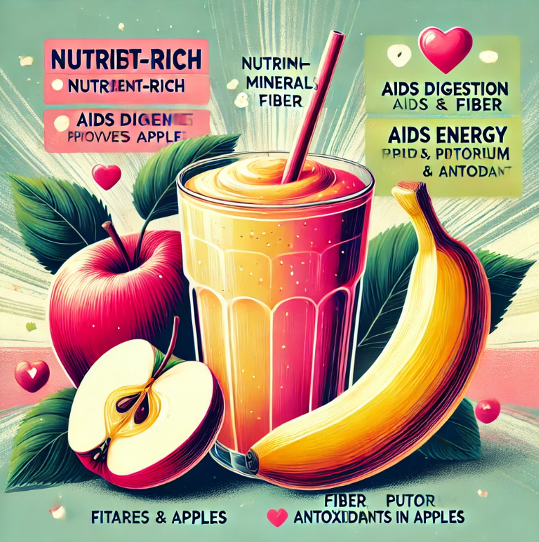 Quali sono i benefici frullato di frutta banana e mela?